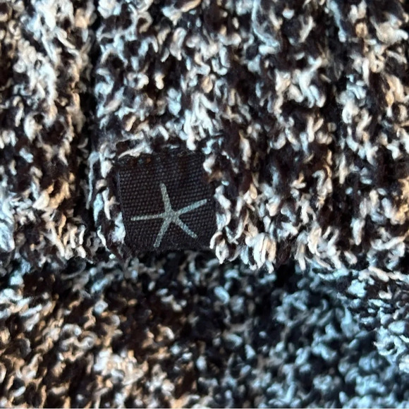 Barefoot Dreams CozyChic Med Marled Black White Oversized Hooded Long Cardigan - Picture 7 of 10